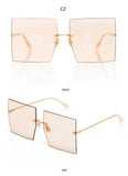 Oversized Rimless Square Sunglasses