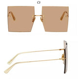 Oversized Rimless Square Sunglasses