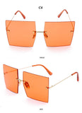 Oversized Rimless Square Sunglasses