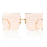 Oversized Rimless Square Sunglasses