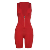 Sleeveless Zipper Jumpsuit