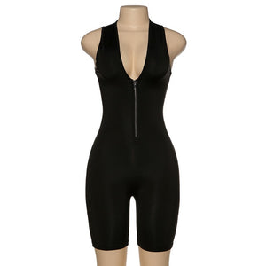 Sleeveless Zipper Jumpsuit