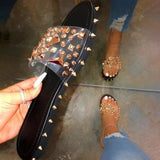 Rivet Rhinestone Sandals